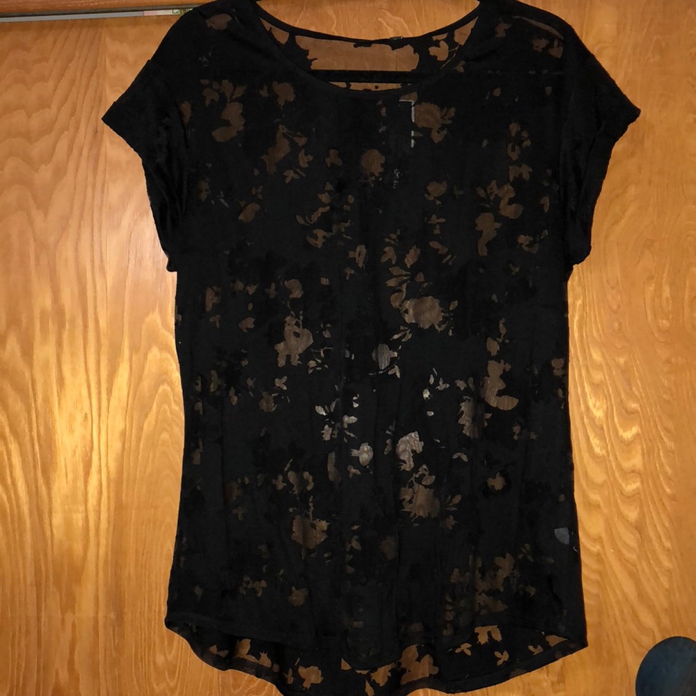 See through printed top